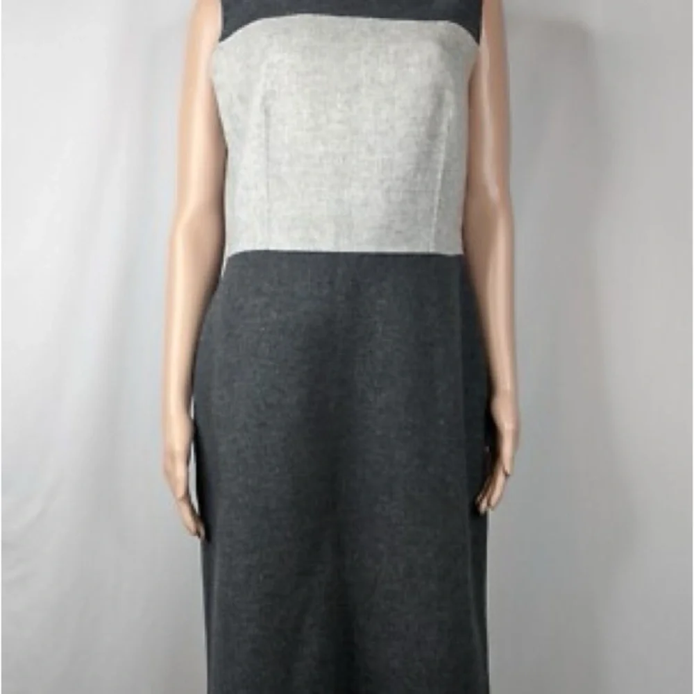 Talbots Two-Tone Black and Cream Midi Dress